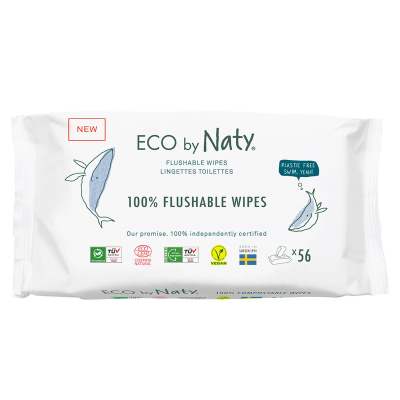 Picture of Eco by Naty® Flushable Wet Wipes 56 pcs.
