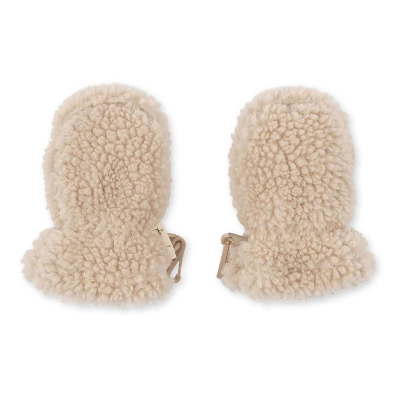 Picture of Konges Sløjd® Grizz Teddy Baby Mittens  Cream off White 
