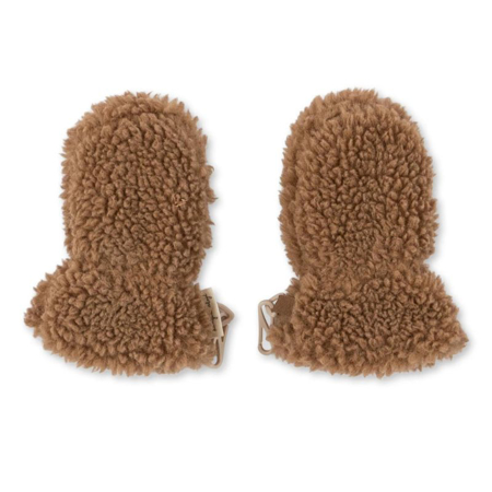 Picture of Konges Sløjd® Grizz Teddy Baby Mittens Tobbaco Brown 