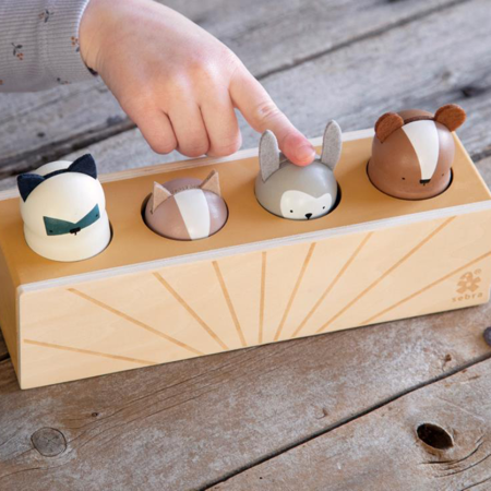Sebra® Wooden pop up toy Animals Woodland