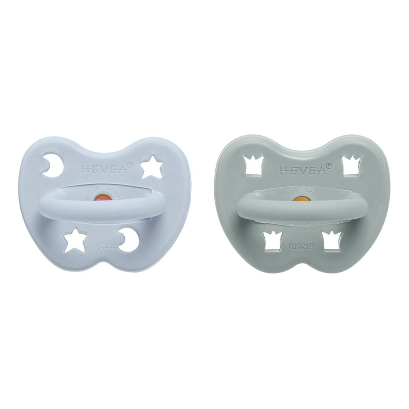 Picture of Hevea® Pacifier 2-pack - Cottage Blue & Gorgeous Grey (3-36M)