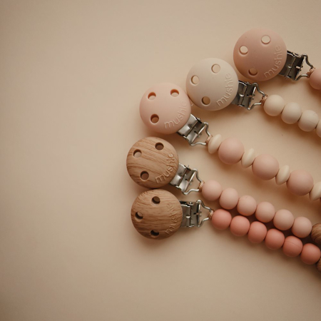 Picture of Mushie® Pacifier Clips EVA Blush