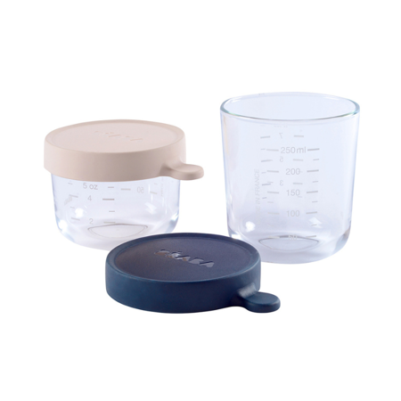 Picture of Beaba® Glass&Silicone Containers 2-Set Pink/Dark Blue