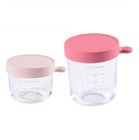 Beaba® Glass&Silicone Containers 2-Set Pink