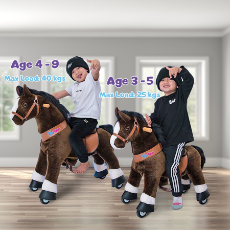 Picture of PonyCycle® Horse on the wheels - Chocolate Brown with White Hoof (3-5Y)