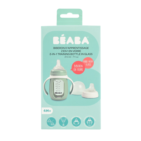 Picture of Beaba® Learning cup with silicone sleeve 2in1 210ml Sage Green