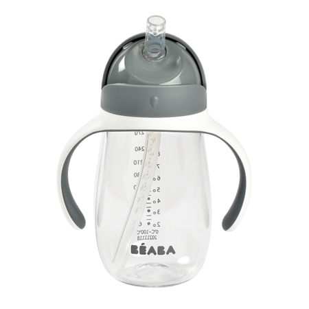 Beaba® Straw cup 300ml Mineral Grey