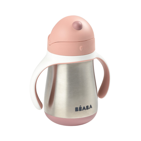 Beaba® Stainless steel straw cup 250 ml Old Pink