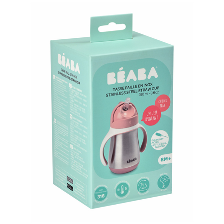 Picture of Beaba® Stainless steel straw cup 250 ml Old Pink
