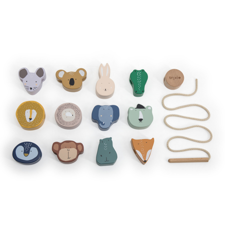 Trixie Baby® Wooden animal lacing beads