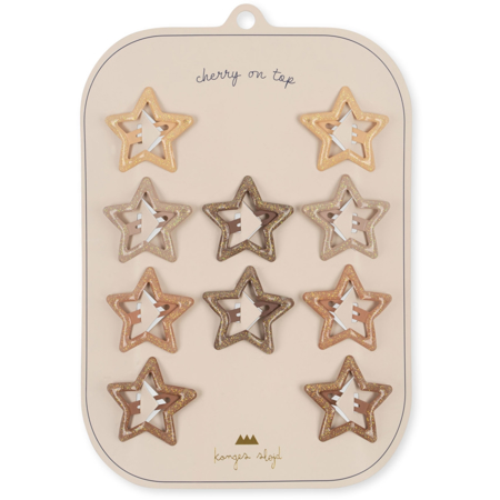 Picture of Konges Sløjd® 10-pack Baby Hair Clips Star Glitter Rosie Shade