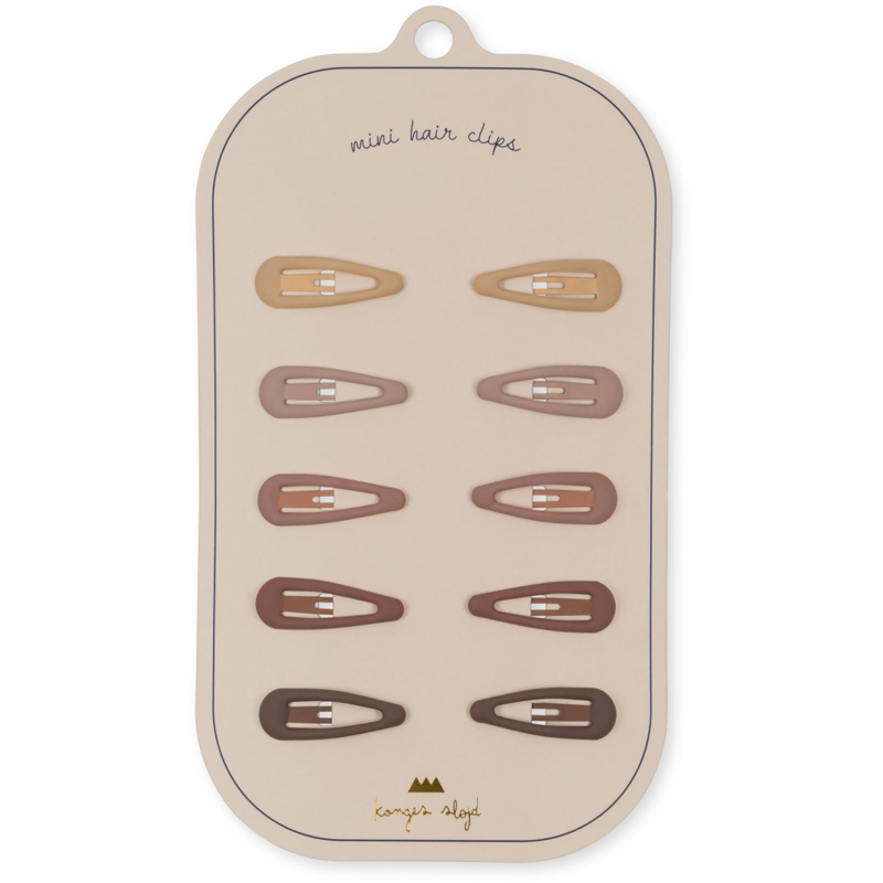 Picture of Konges Sløjd® 10-pack Baby Hair Clips Drop Rosie Shade