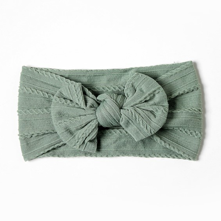 Picture of Elastic Cable bow Headband BOHO Sage Green