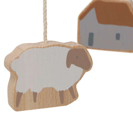 Picture of Jollein® Wooden Baby Mobile 20x20cm Farm Biscuit/Ivory