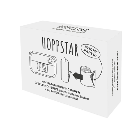 Hoppstar® 3 rolls of self-adhesive thermal paper refill pack