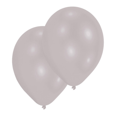 Amscan® 10 Latex Balloons Metallic Silver 27.5 cm