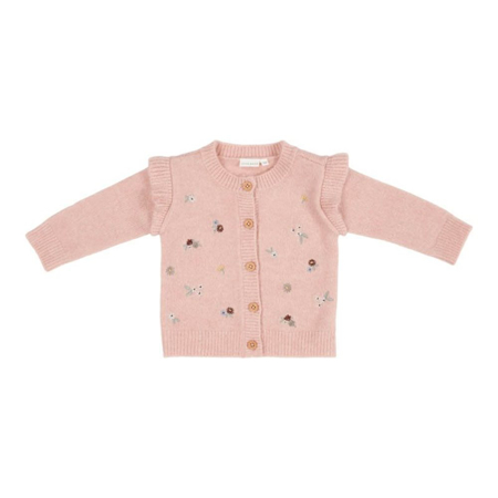 Little Dutch®Knitted cardigan with embroideries Soft Pink (74)