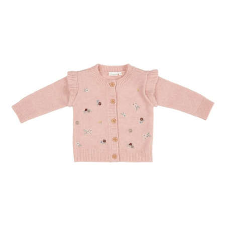 Little Dutch®Knitted cardigan with embroideries Soft Pink (80)