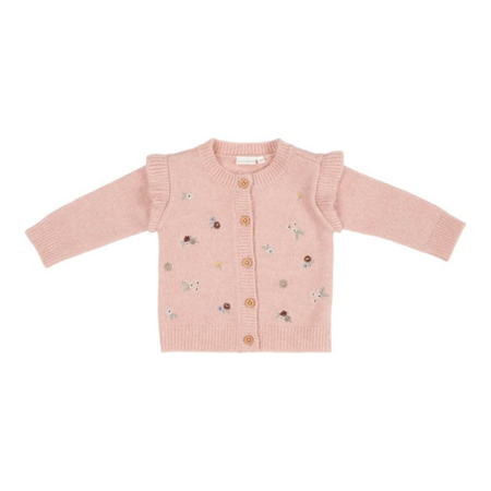 Little Dutch®Knitted cardigan with embroideries Soft Pink (86)