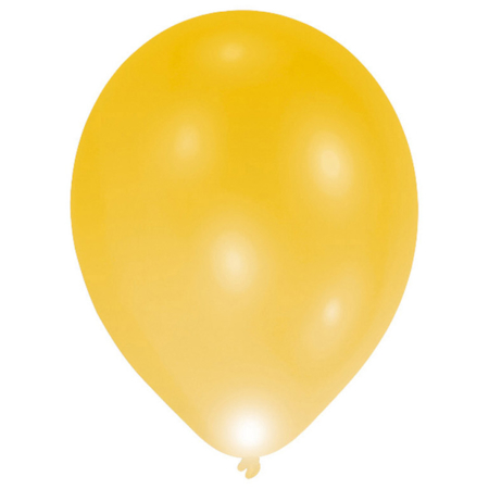 Amscan® 5 Latex Balloons LED Gold 27.5 cm