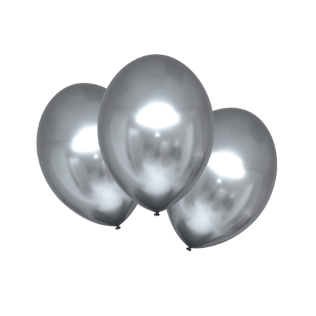 Picture of Amscan® 6 Latex Balloons Satin Luxe 27.5 cm Platinum