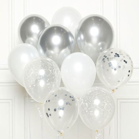 Amscan® 10 Latex Balloons DIY Bouquet 27.5 cm Silver