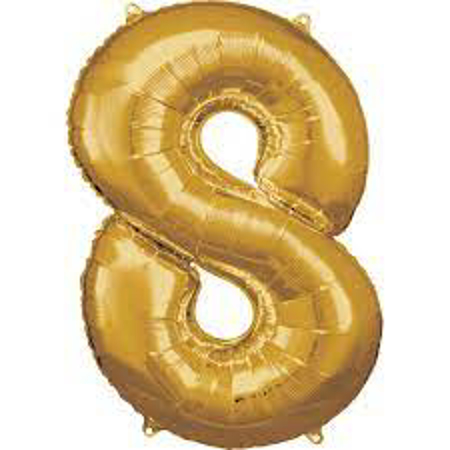 Picture of Amscan® Foil Balloon Large Numbe 8 (86 cm) Gold
