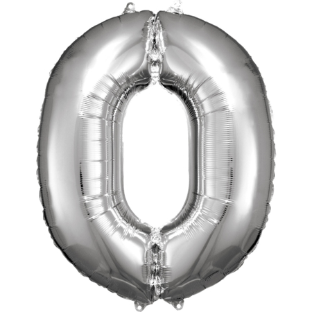 Picture of Amscan® Foil Balloon Large Numbe 0 (86 cm) Silver