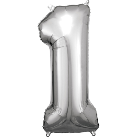 Amscan® Foil Balloon Large Numbe 1 (86 cm) Silver