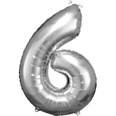 Picture of Amscan® Foil Balloon Large Numbe 6 (86 cm) Silver