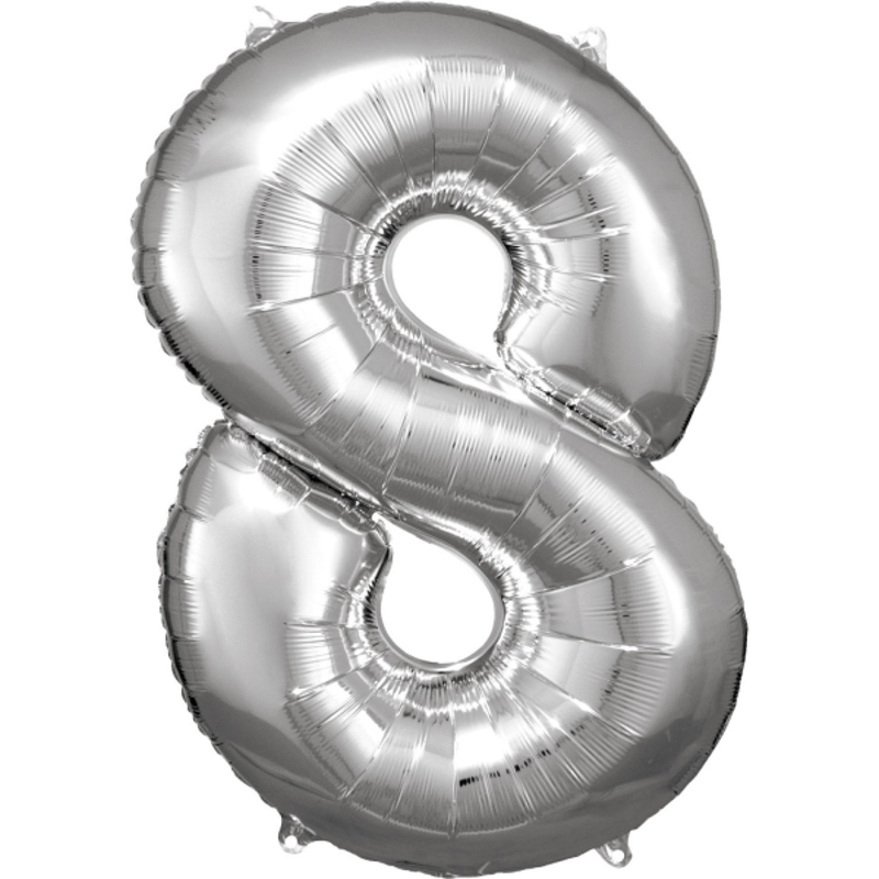 Picture of Amscan® Foil Balloon Large Numbe 8 (86 cm) Silver