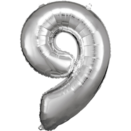 Amscan® Foil Balloon Large Numbe 9 (86 cm) Silver