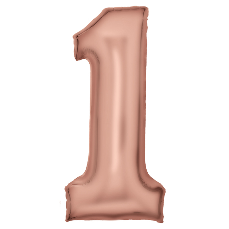Picture of Amscan® Foil Balloon Large Numbe 1 (86 cm) Silk Lustre Rose Gold