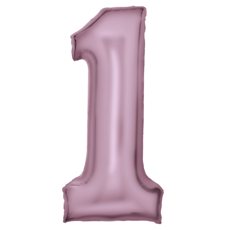 Amscan® Foil Balloon Large Numbe 1 (86 cm) Silk Lustre Pastel Pink