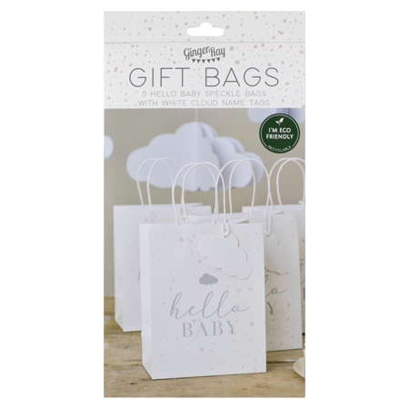Picture of Ginger Ray® Hello Baby Speckle and Cloud Baby Shower Gift Bags