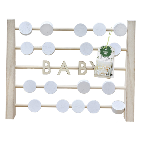 Picture of Ginger Ray® Wooden Abacus Baby Shower Guest Book