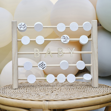 Picture of Ginger Ray® Wooden Abacus Baby Shower Guest Book