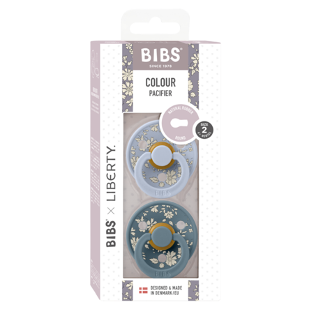 Picture of Bibs® Natural Rubber Baby Pacifier Liberty - Capel Dusty Blue Mix 2 (6-18m)