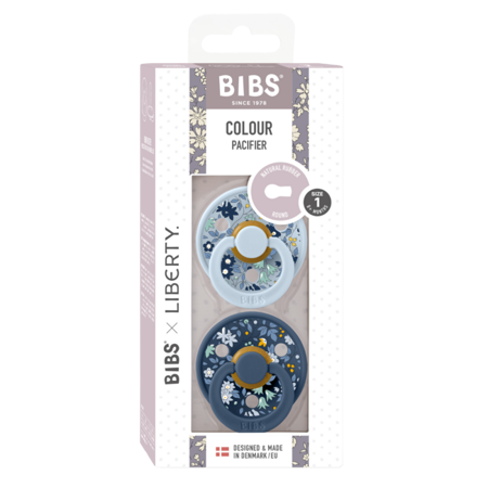 Picture of Bibs® Natural Rubber Baby Pacifier Liberty - Chamomile Lawn Baby Blue Mix 1 (0-6m)