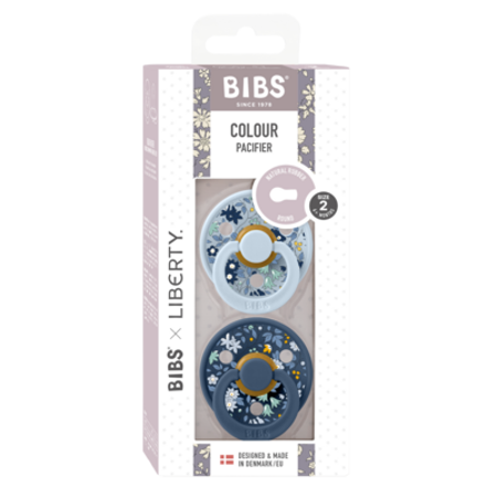 Picture of Bibs® Natural Rubber Baby Pacifier Liberty - Chamomile Lawn Baby Blue Mix 2 (6-18m)