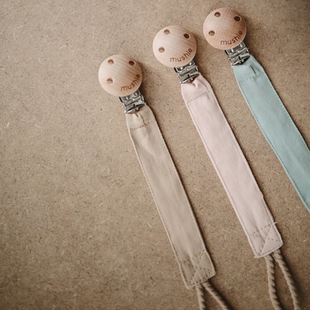 Mushie® Pacifier Clip Fabric - Natural