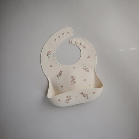 Picture of Mushie® Silicone Bib Pink Flowers
