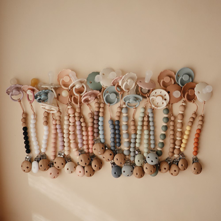 Picture of Mushie® Pacifier Clips Hera Sage
