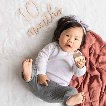 Picture of Pearhead® Wooden Baby Milestone Numbers and Words Photo Props