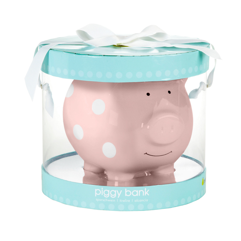 Picture of Pearhead® Polka dot piggy bank Pink