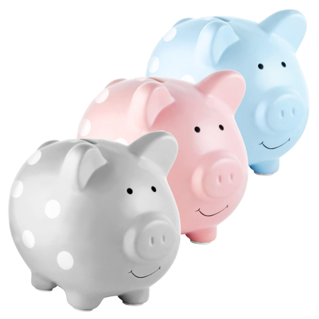 Picture of Pearhead® Polka dot piggy bank Blue