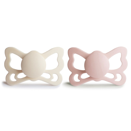 Picture of Frigg® Anatomical Silicone Pacifiers Butterfly Cream/Blush (6-18m)