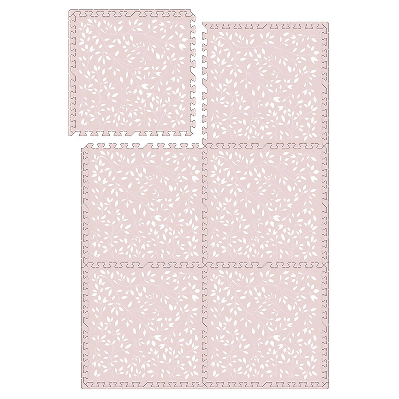 Picture of Evibell® Puzzle Playmat 120x180 Leaves Raspberry