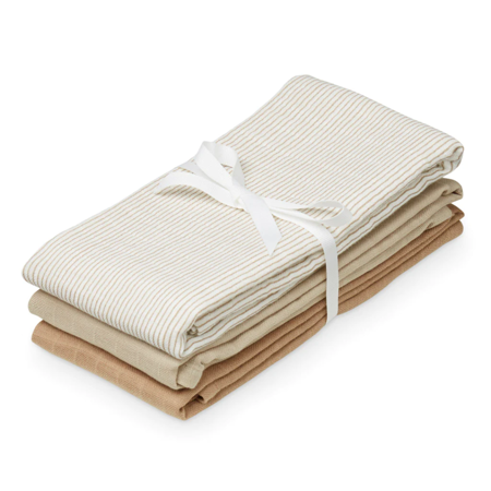Picture of CamCam® Musling Cloth Mix Classic Stripes Camel, Latte, Camel 70x70