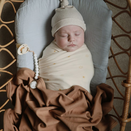 Mushie® Ribbed Baby Blanket - Tan